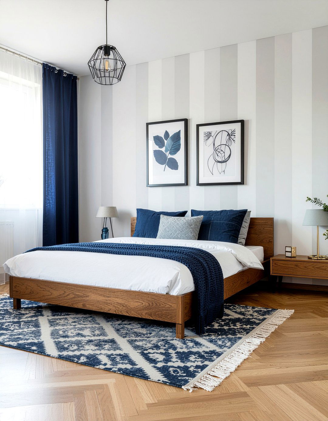 Striped wallpaper bedroom - 30 bedroom modern wallpapers