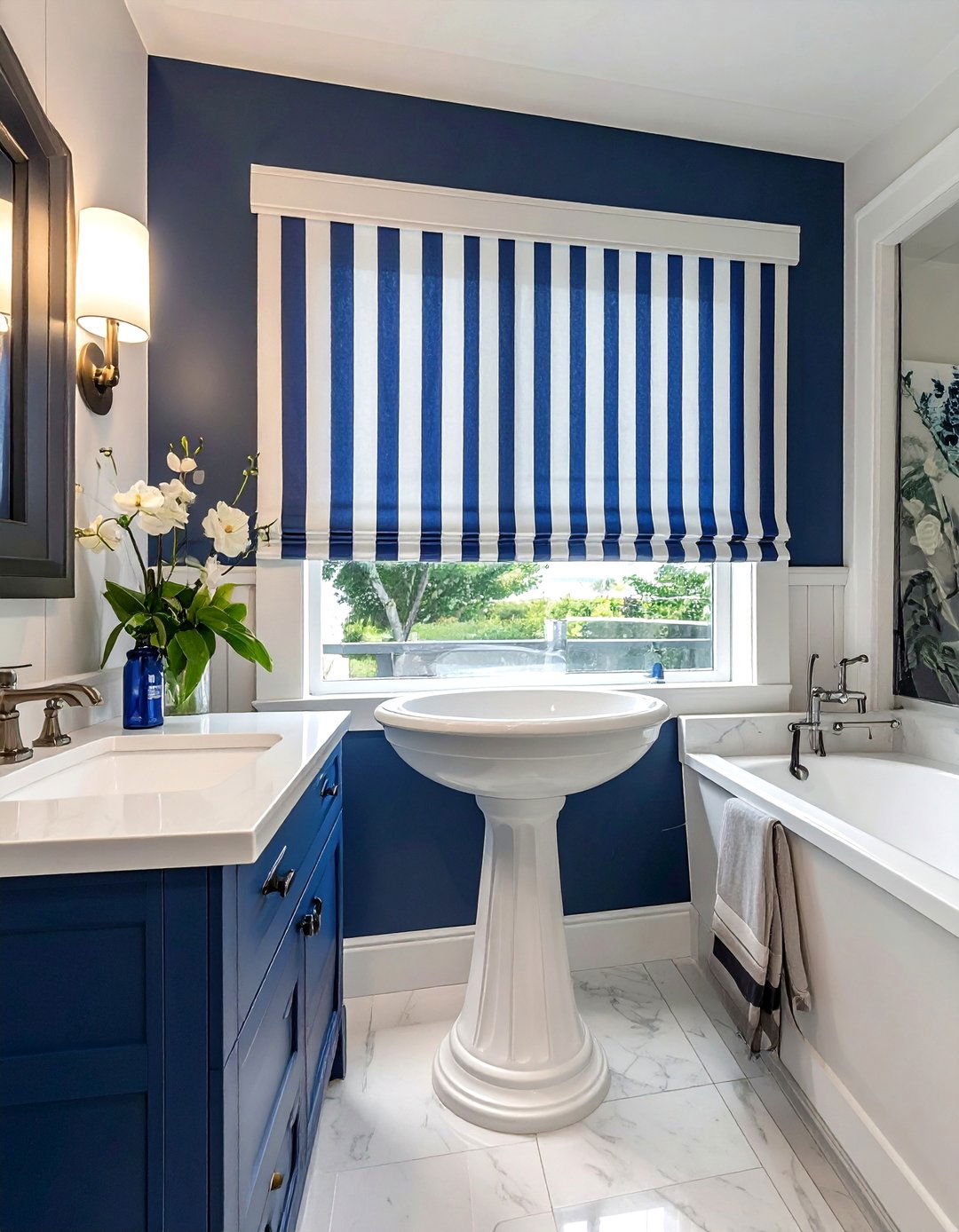 Striped window film - 30 bathroom window film ideas