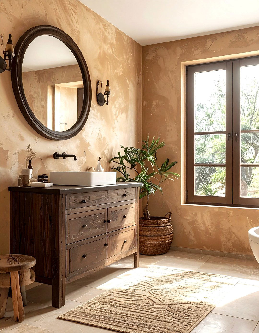Stucco bathroom walls - 30 Spanish bathroom ideas