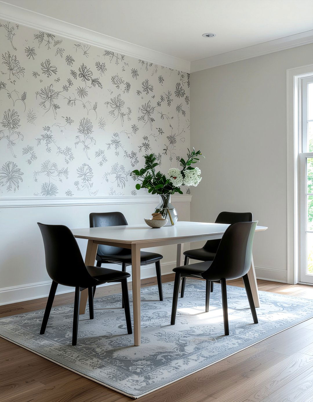 Subtle Patterned Wallpaper - 30 dining room timeless element ideas
