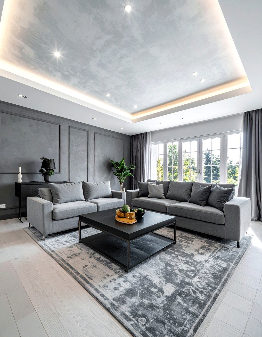 Subtle gray ceiling wallpaper - 30 living room ceiling wallpapers