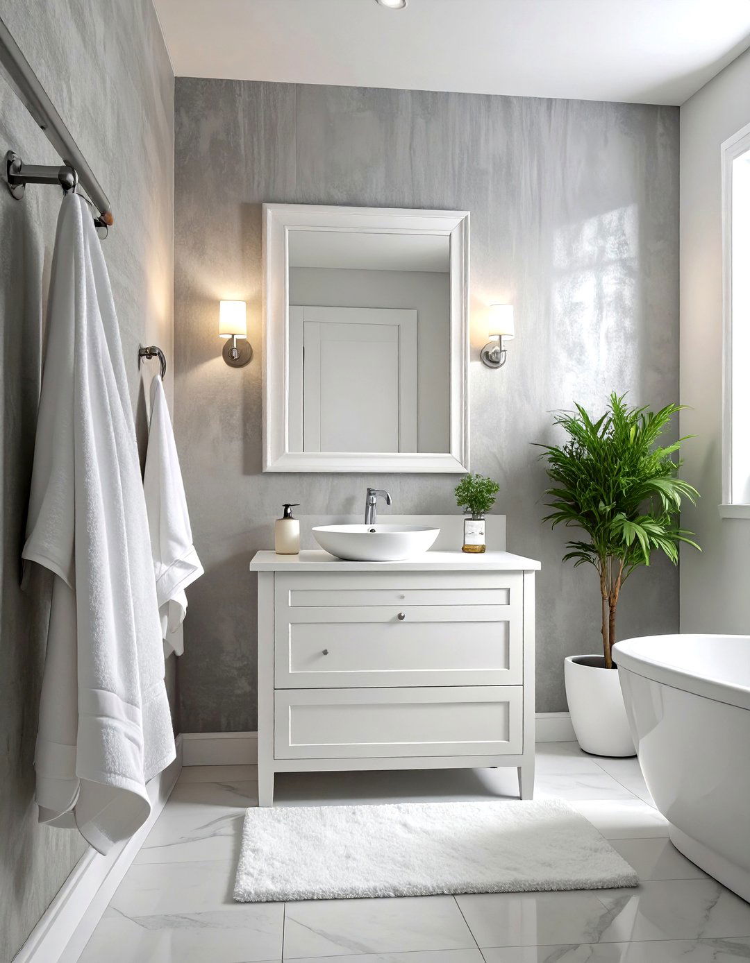 Subtle textured linen wallpaper - 30 powder room wallpaper ideas