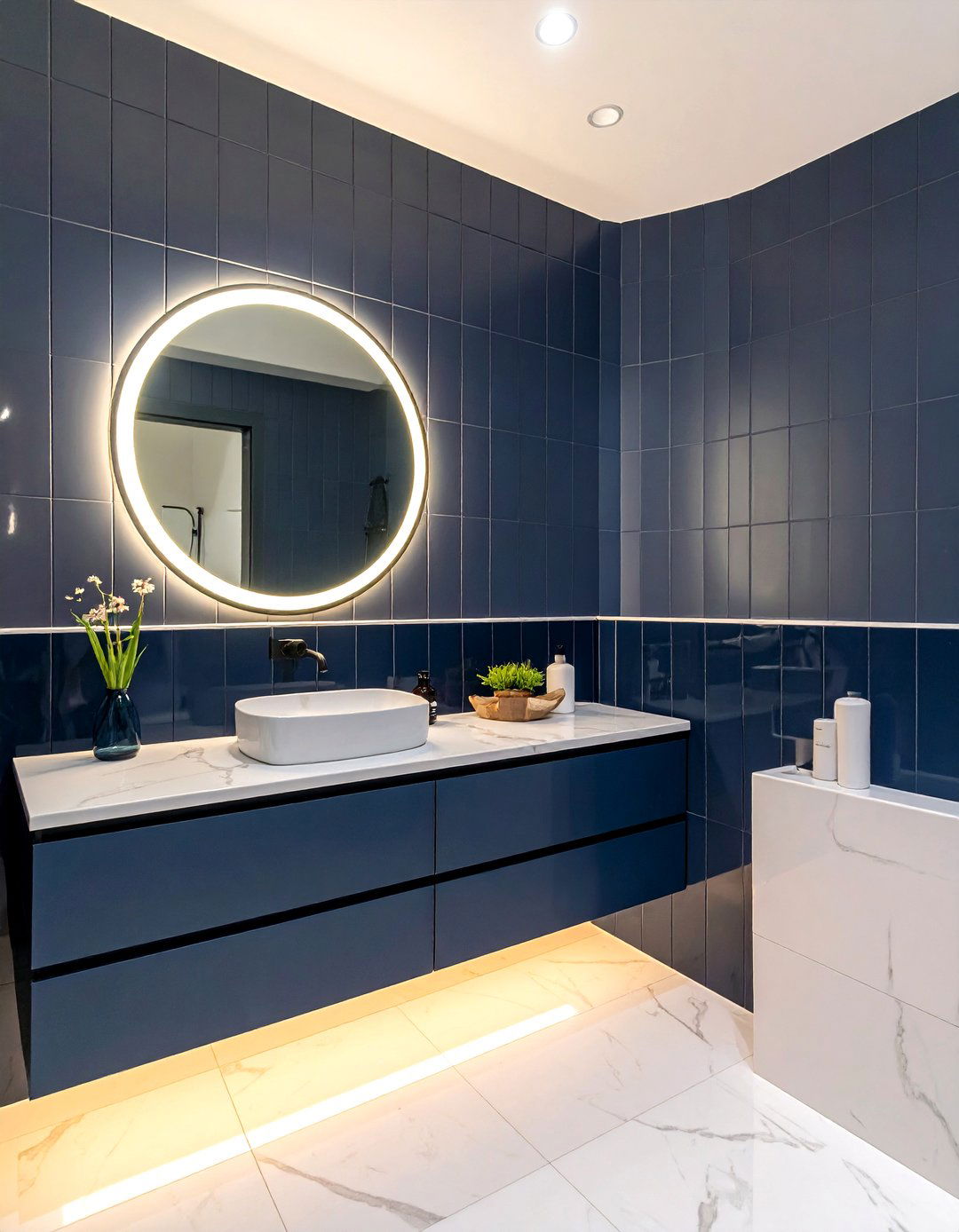 Subway Tile Accent Wall - 30 vertical subway tile bathroom ideas