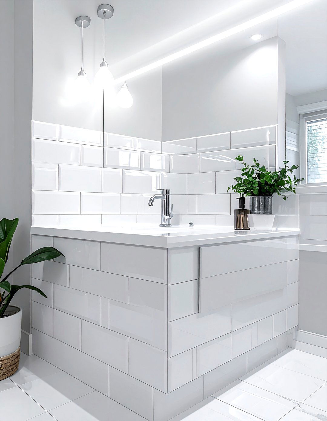 Subway Tile Backsplash - 30 quick bathroom makeover ideas