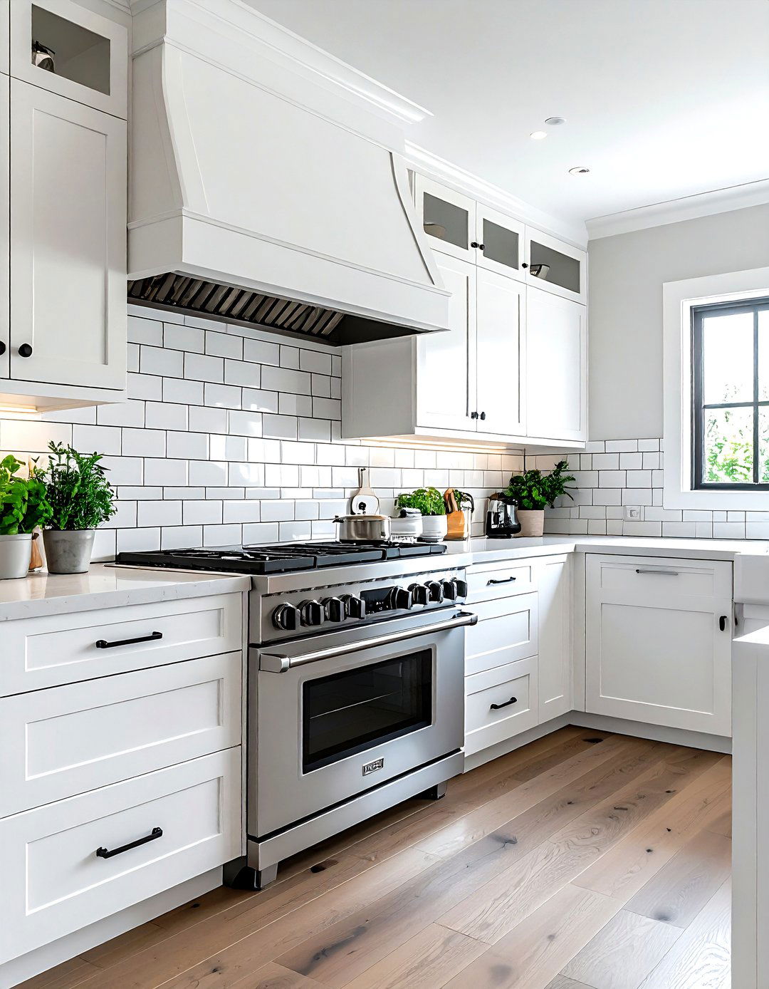 Subway Tile Backsplash Dark Grout Kitchen - 30 modern farmhouse decor ideas