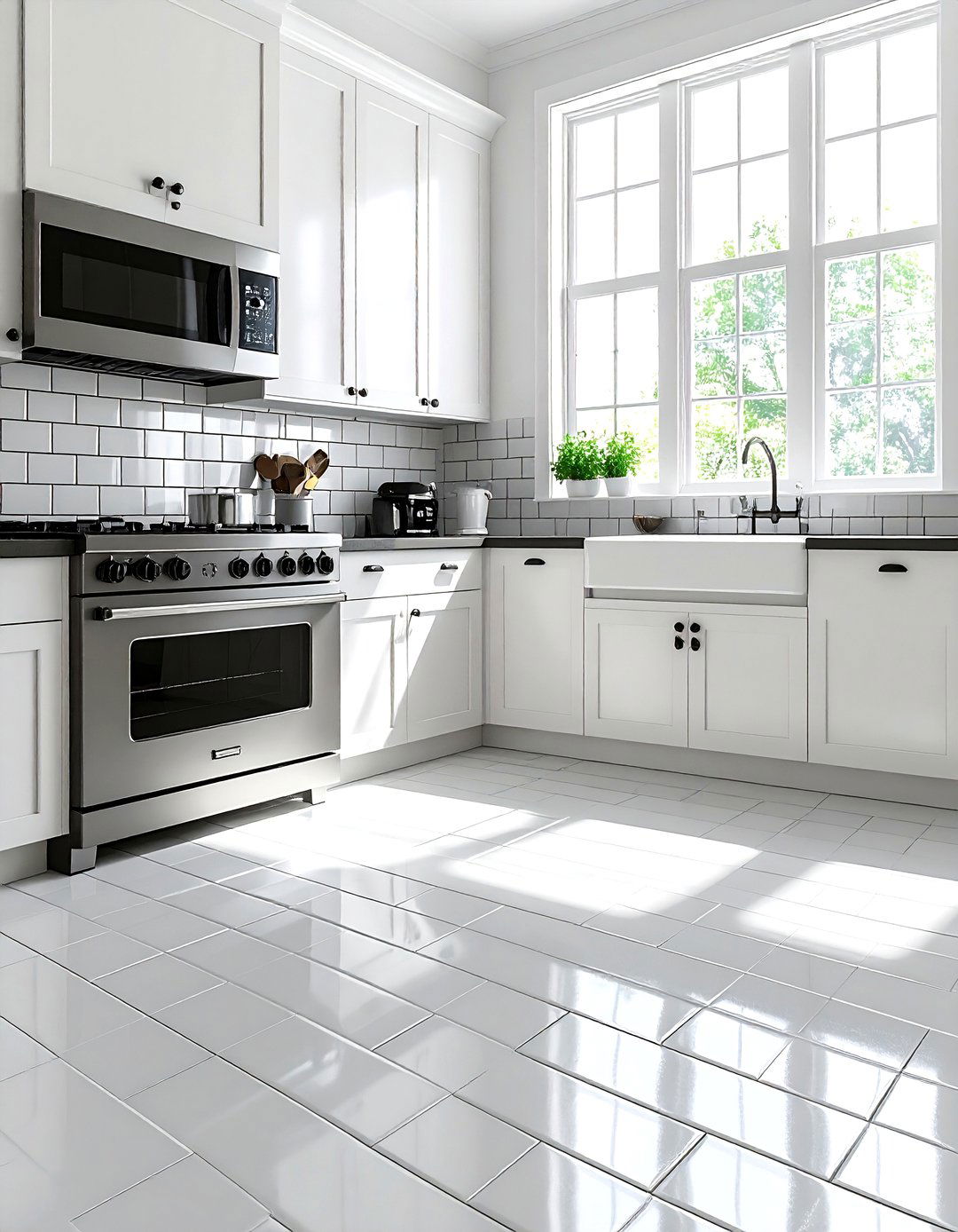 Subway tile kitchen floor - 30 ceramic tile floor kitchen ideas