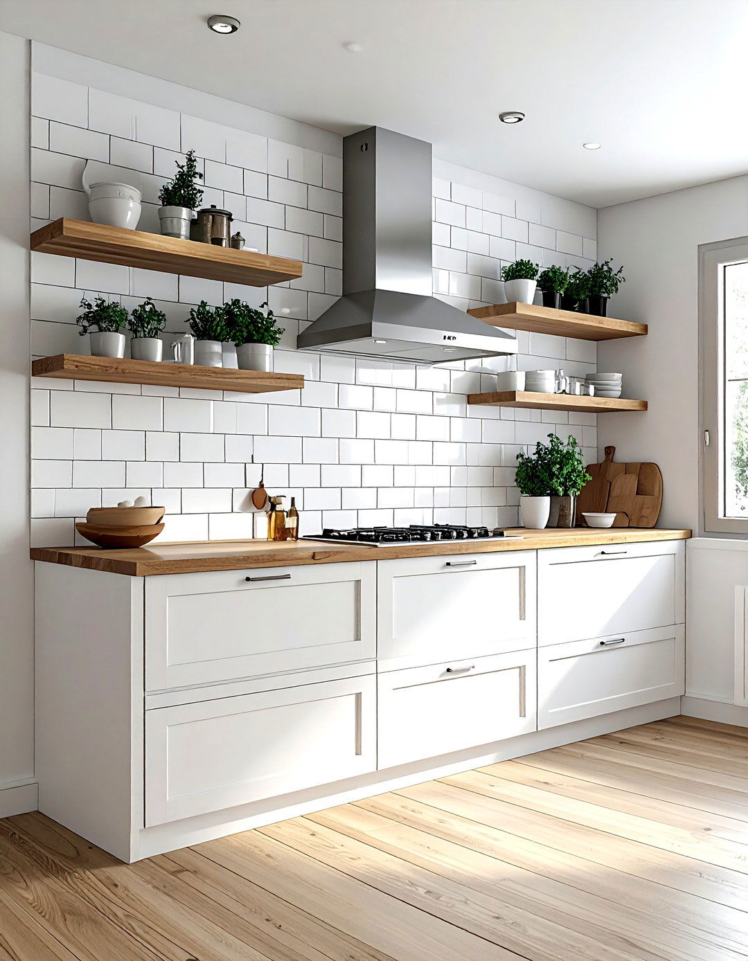 Subway tile kitchen wall - 30 Nordic kitchen ideas