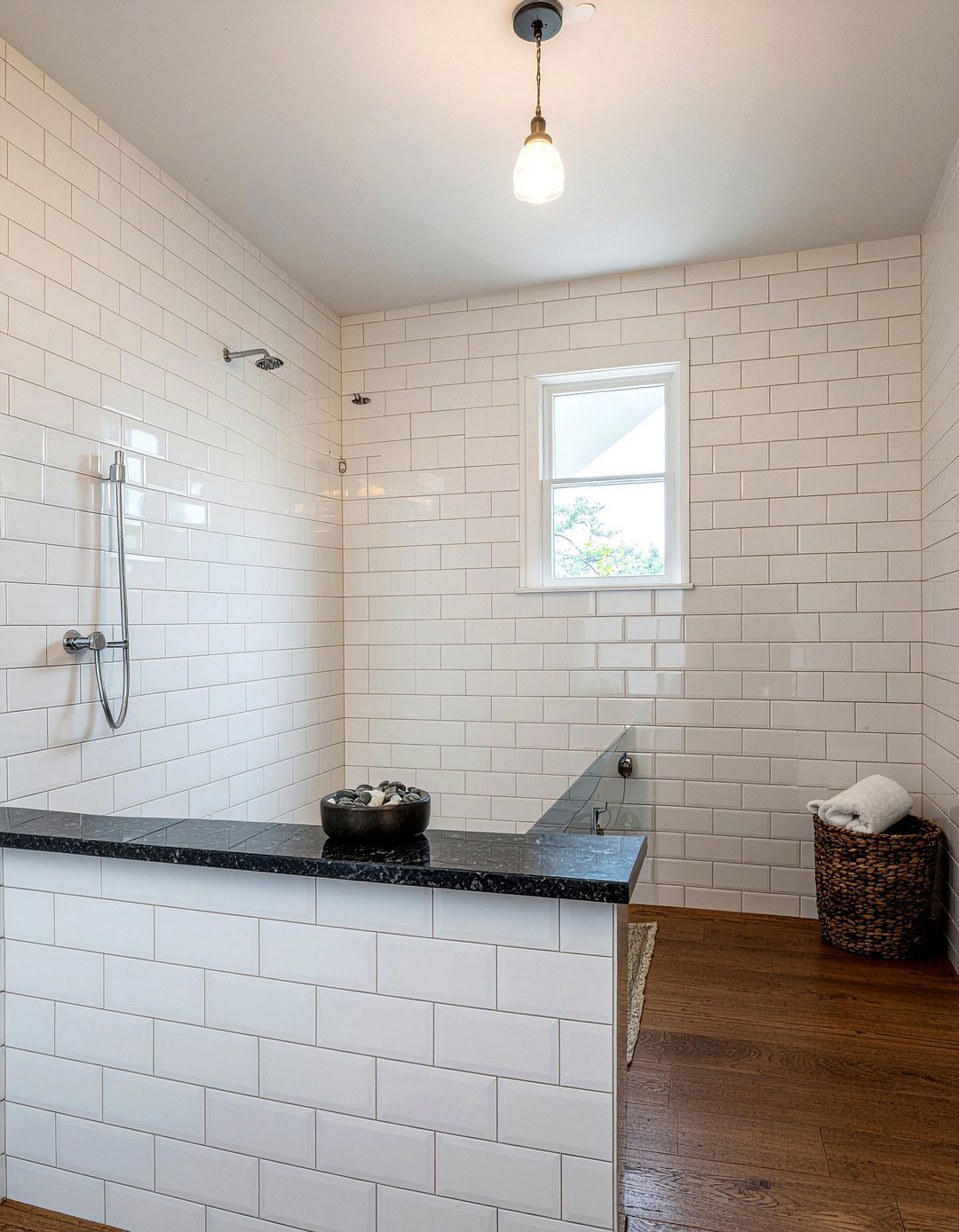 Subway tile pony wall - 30 bathroom half wall ideas
