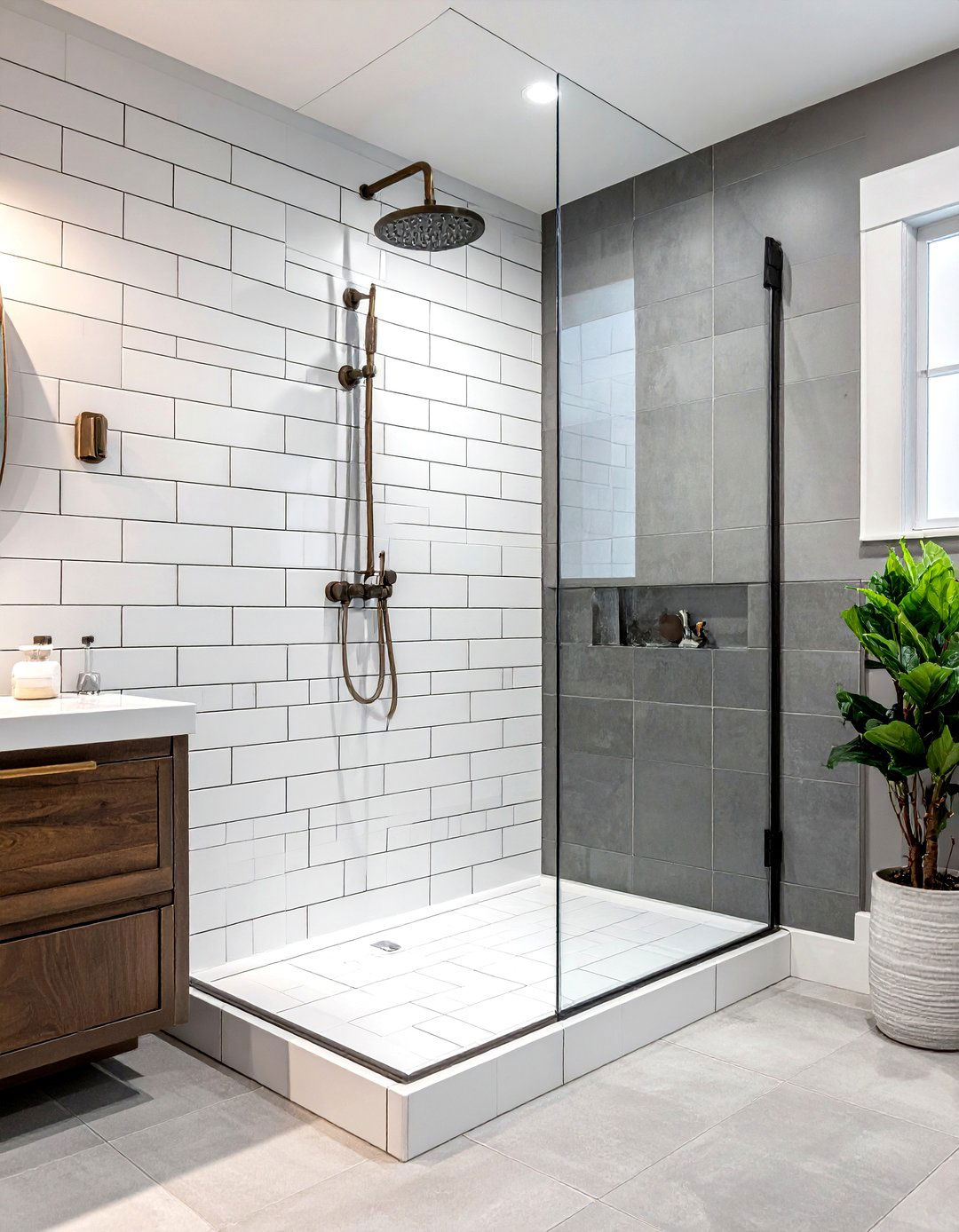 Subway tile shower - 30 Fixer Upper bathroom ideas