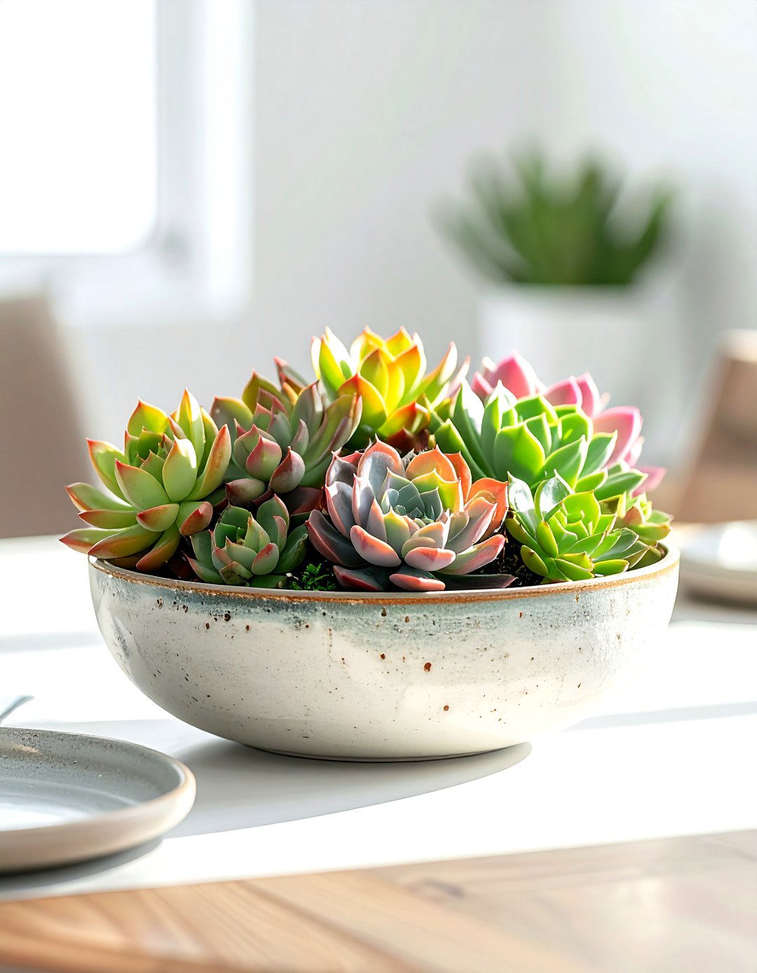 Succulent Bowl Centerpiece - 30 planter ideas