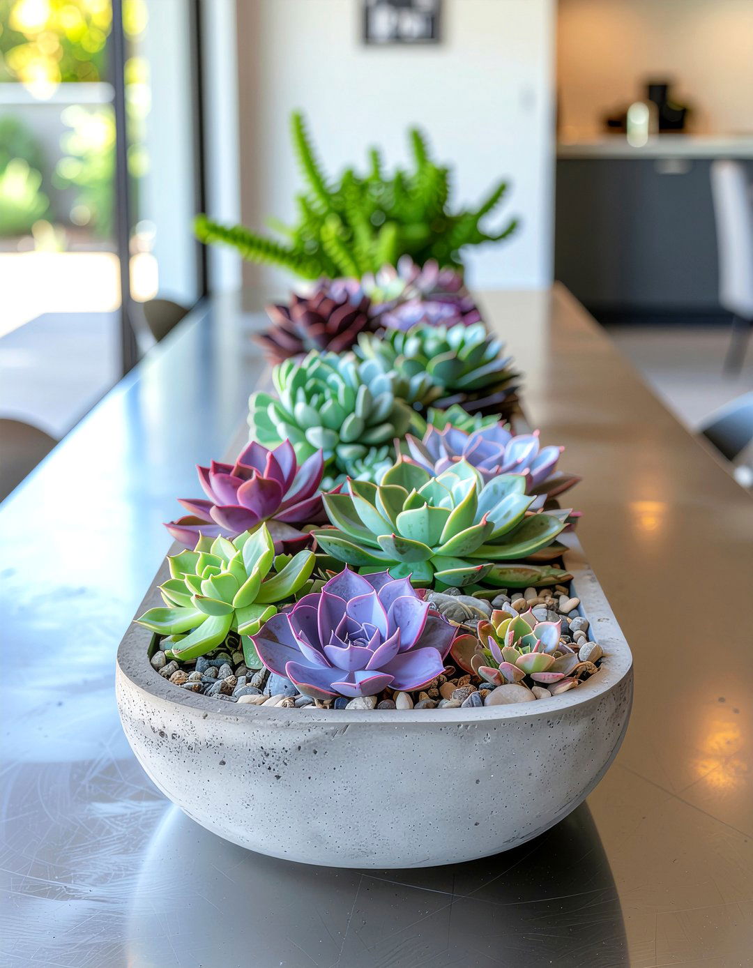 Succulent Table Planter - 30 centerpiece dining room ideas