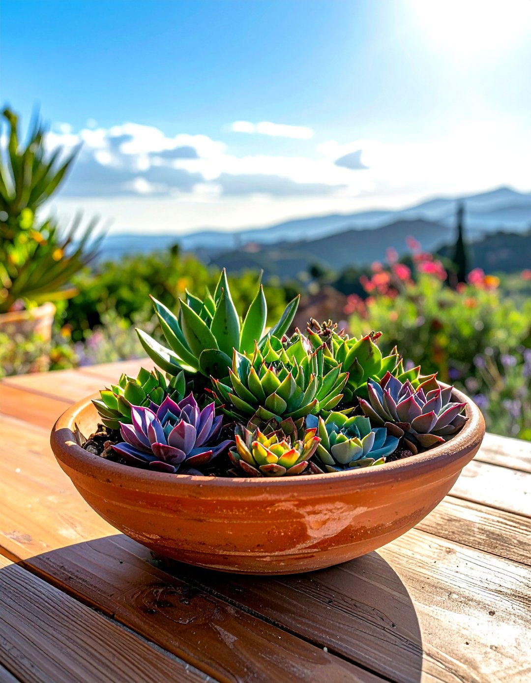 Succulent Terracotta Bowl - 30 bowl decor ideas