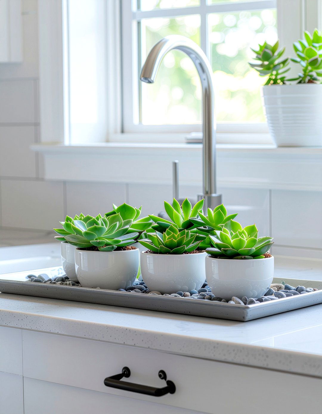 Succulent Tray Decor - 30 kitchen tray styling ideas