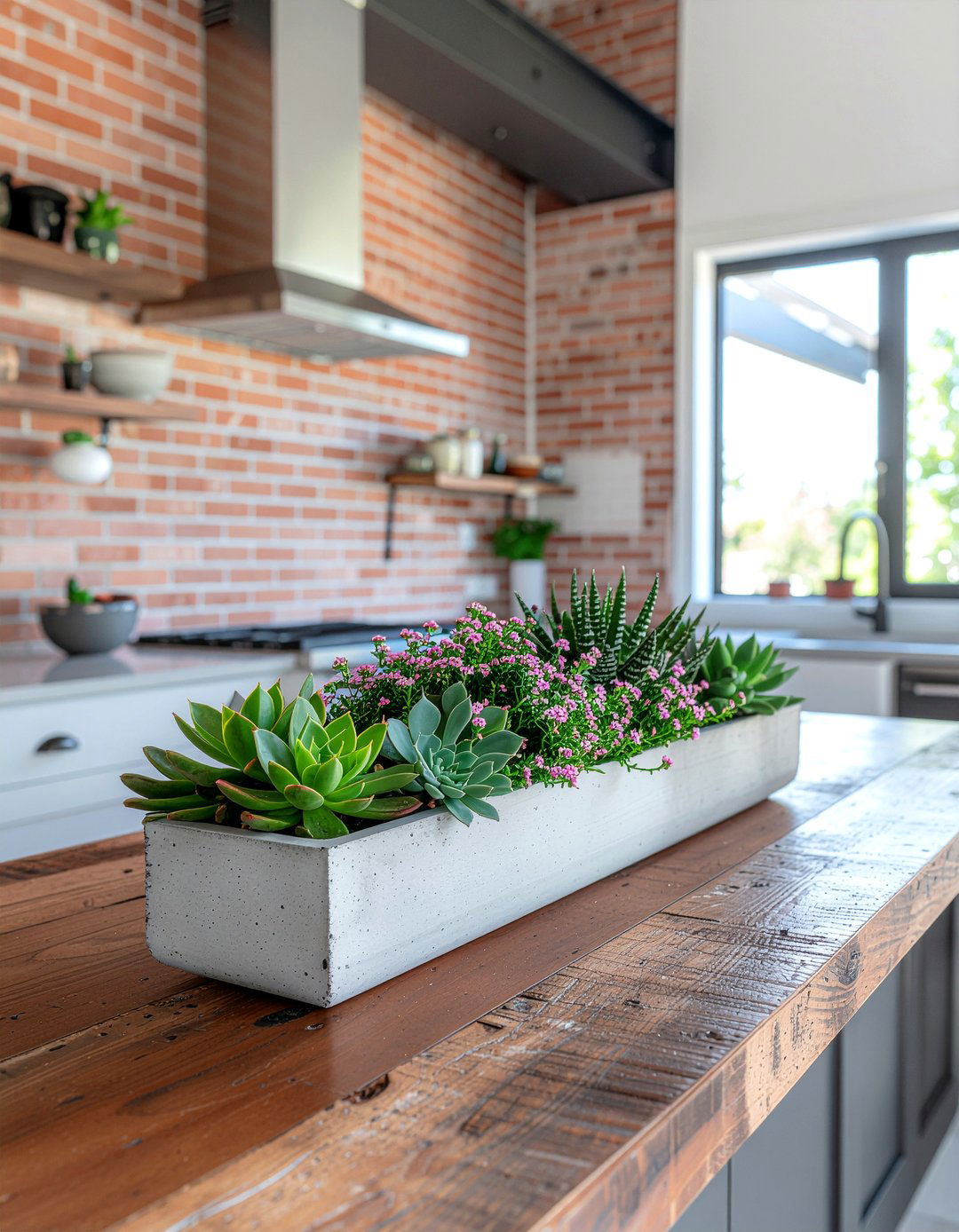 Succulent and flower kitchen mix - 30 kitchen flower arrangement ideas