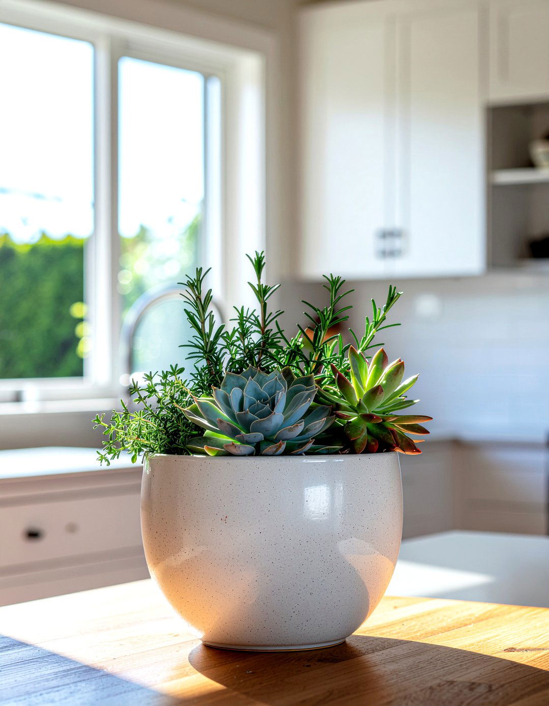 Succulent and herb garden mix - 30 kitchen succulent ideas