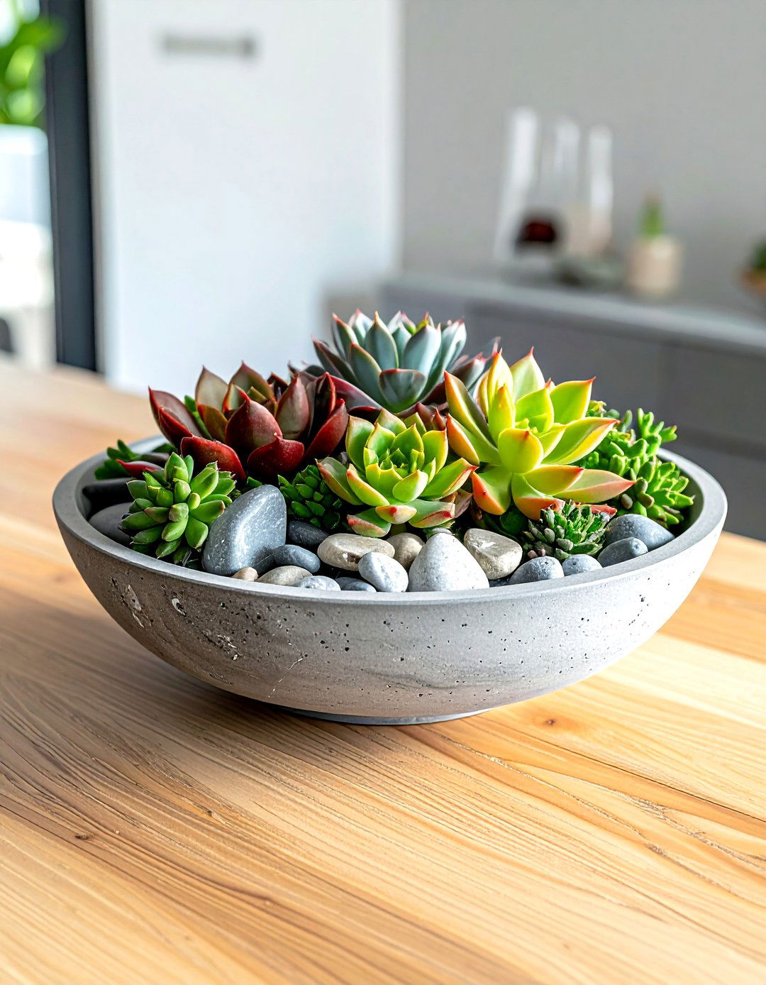 Succulent bowl centerpiece - 30 dining room succulent ideas