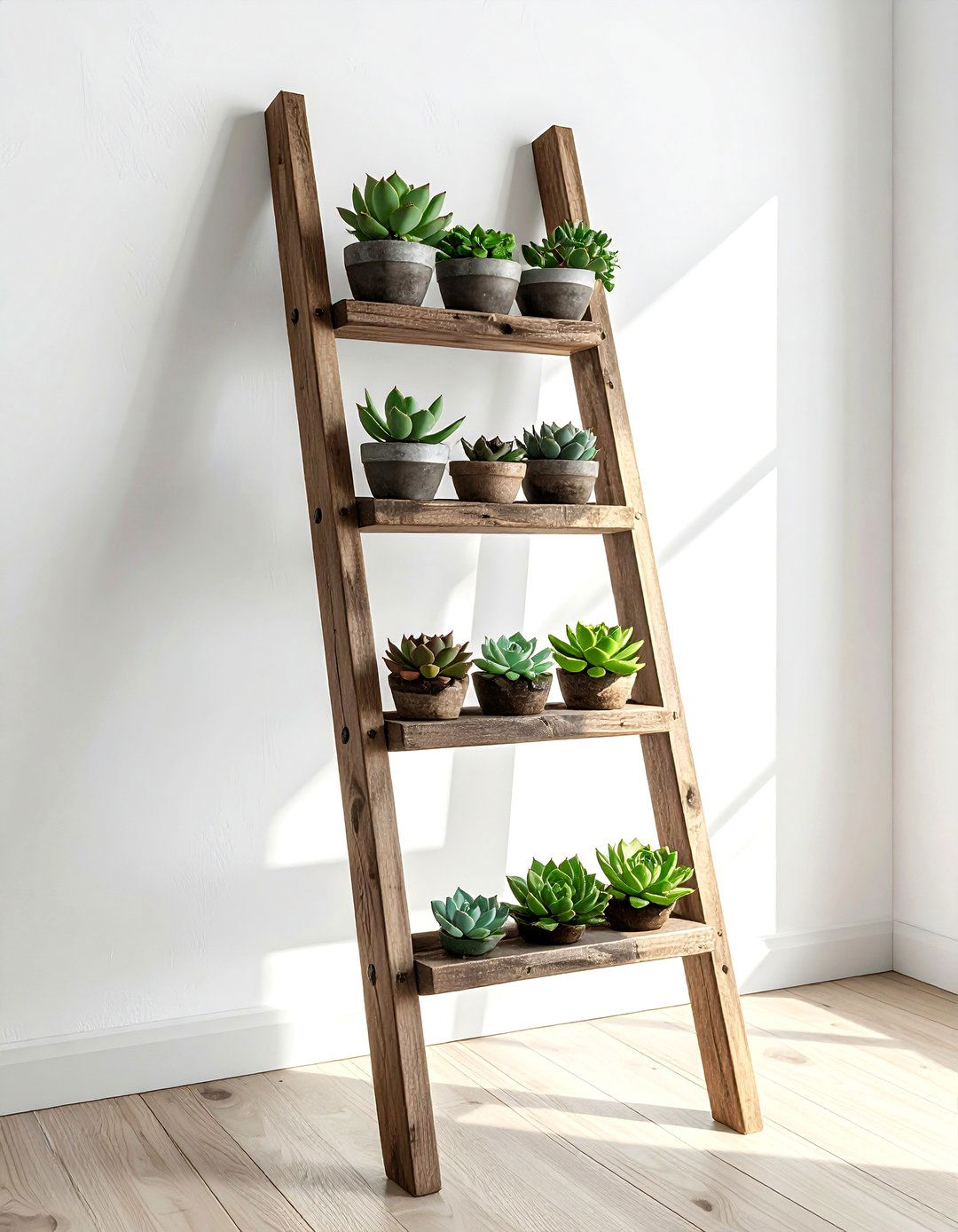 Succulent display ladder - 30 dining room succulent ideas