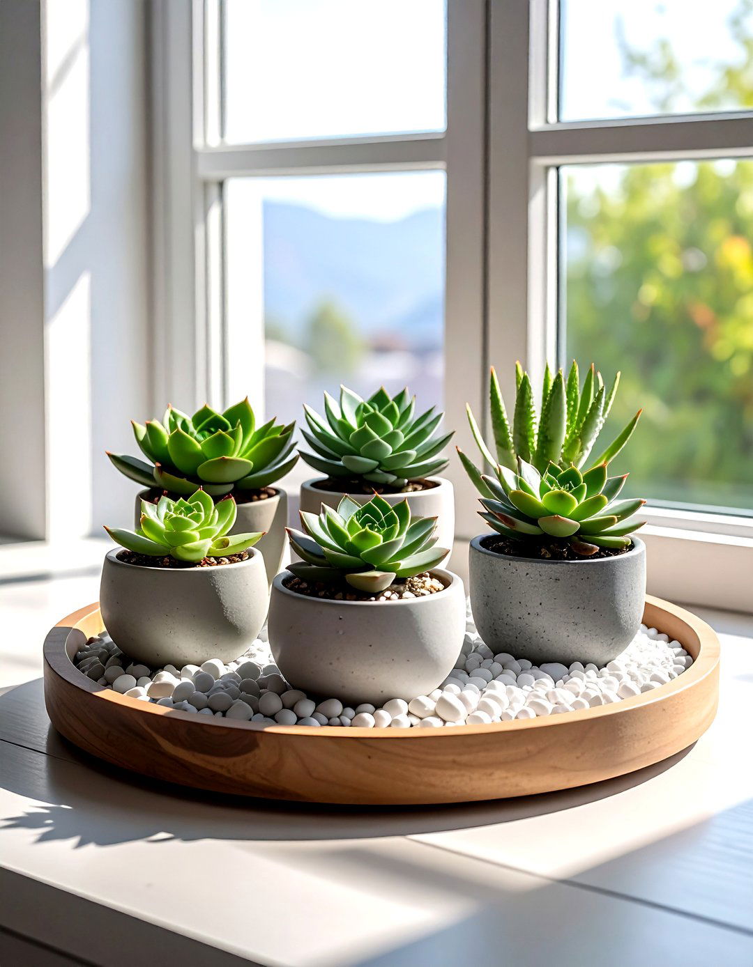 Succulent round tray - 30 round tray ideas