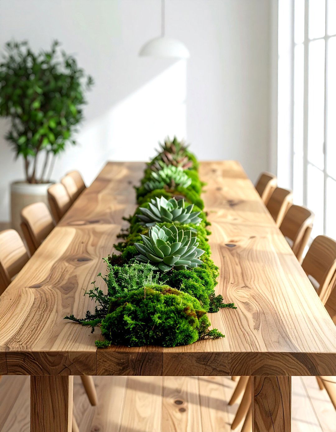 Succulent table garland - 30 dining room succulent ideas
