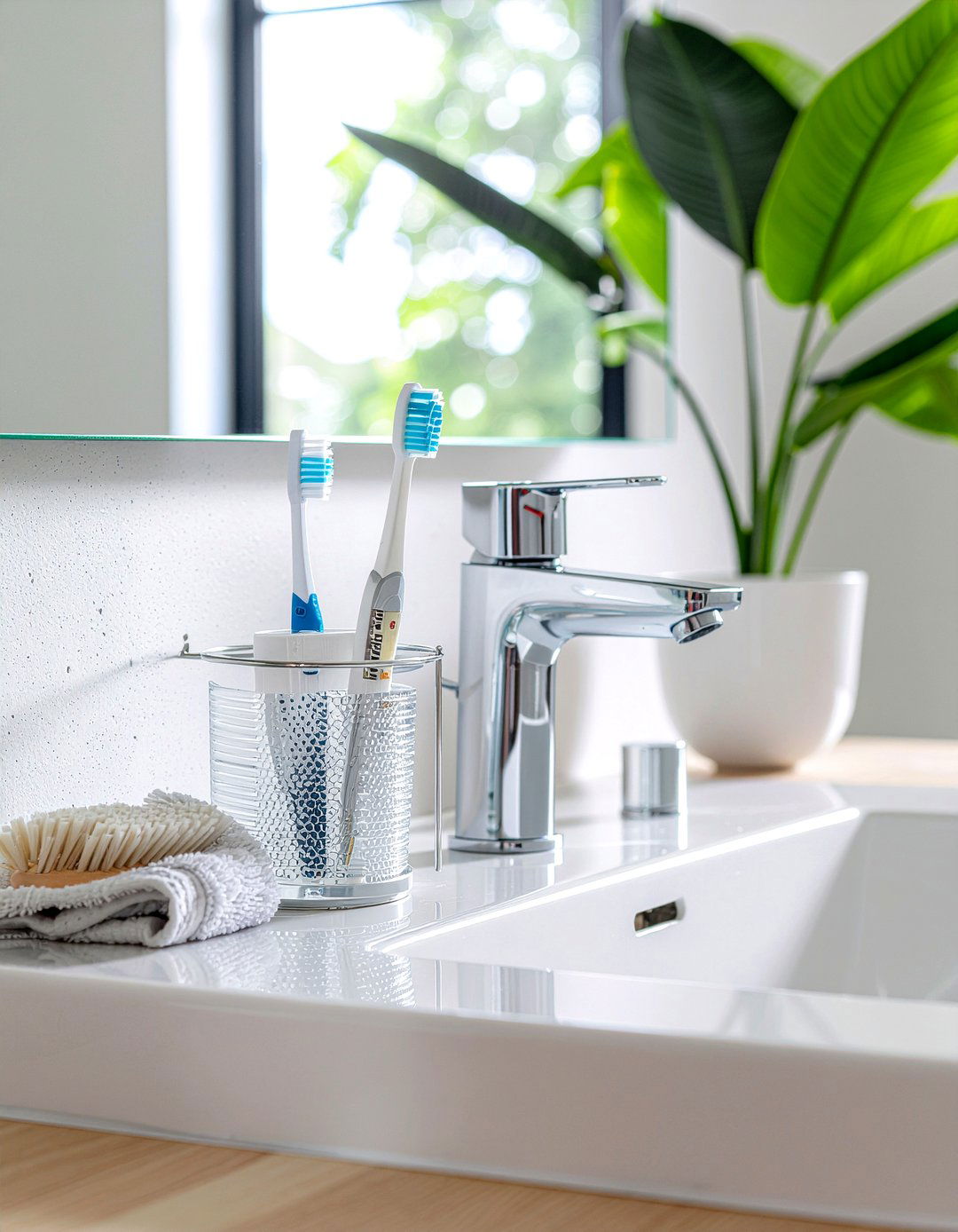 Suction cup sink organizer - 30 bathroom clutter-free ideas