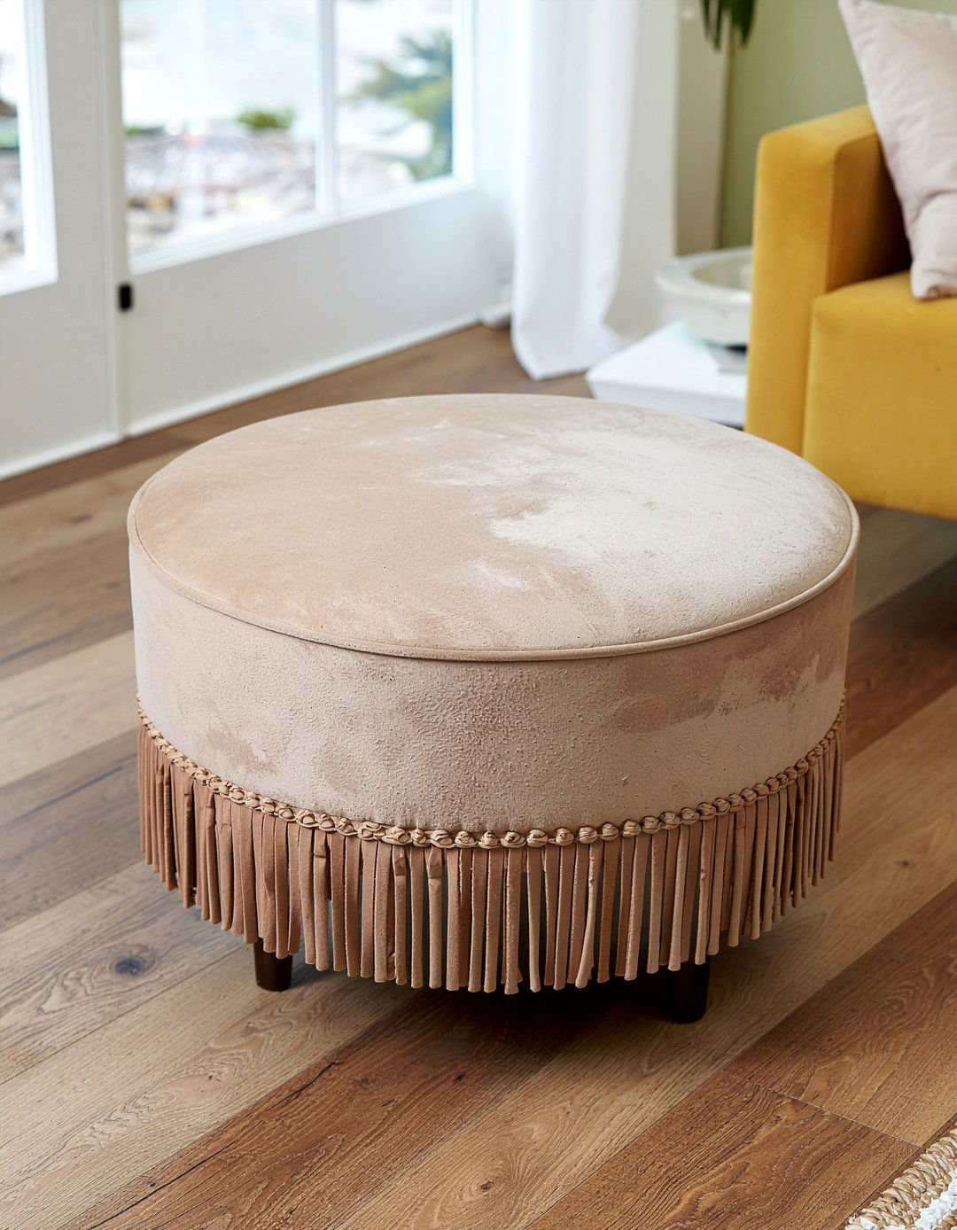 Suede Ottoman With Fringe - 30 living room southwestern furniture ideas