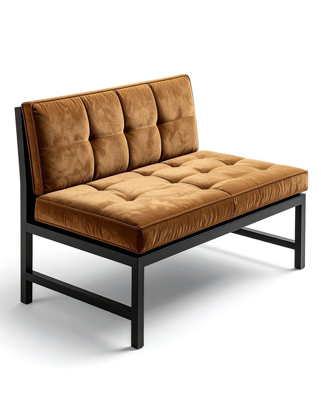 Suede and metal bench - 30 mixed material bedroom ideas