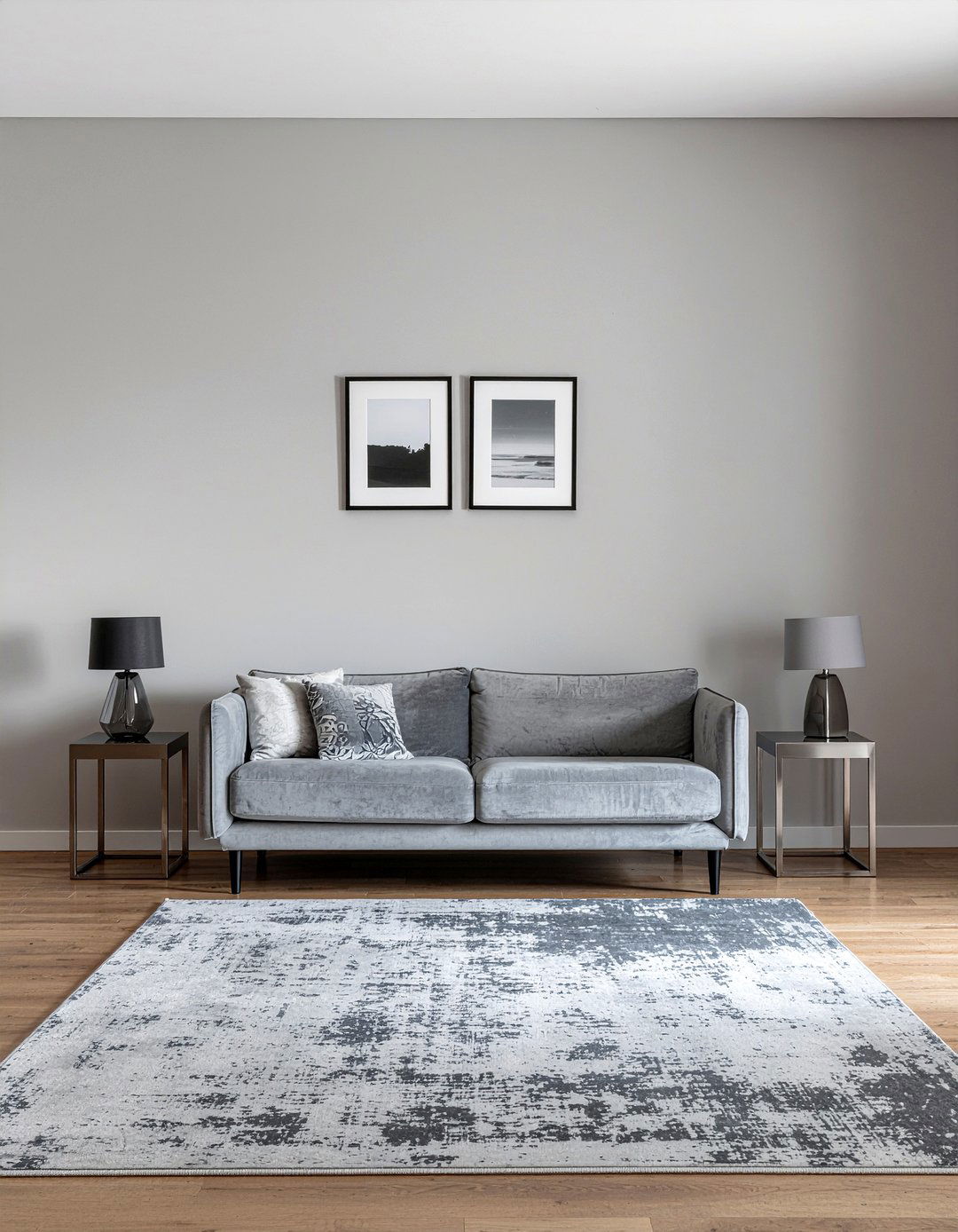 Suede and metal living room - 30 mixed material living room ideas