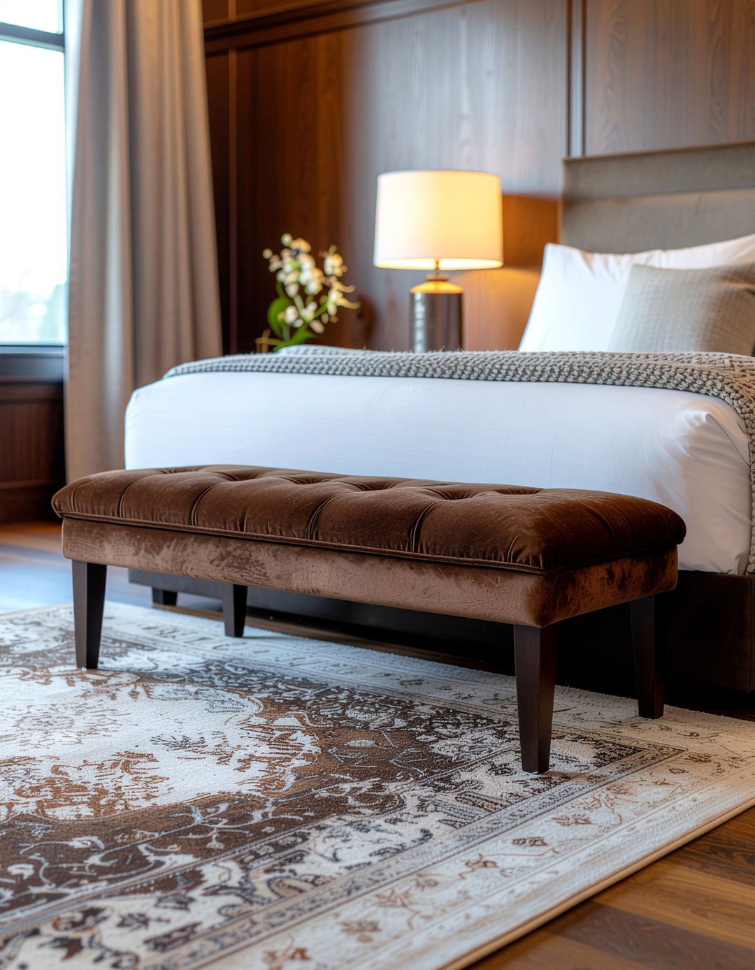 Suede bedroom bench - 30 bedroom end of bed benches