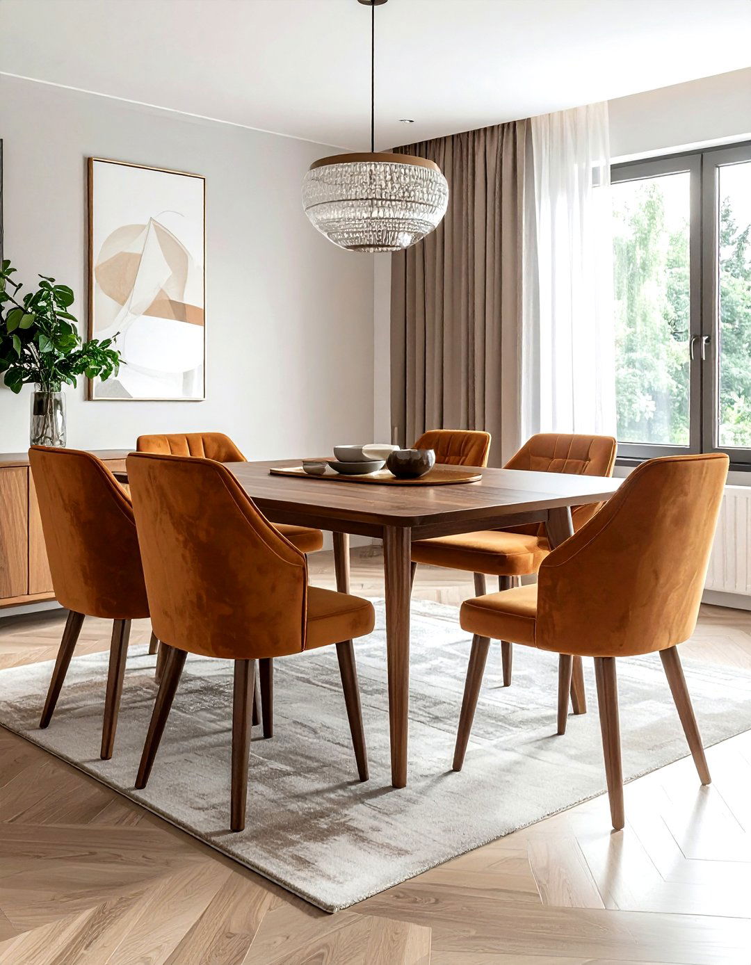Suede dining room chair - 30 armless dining chair ideas