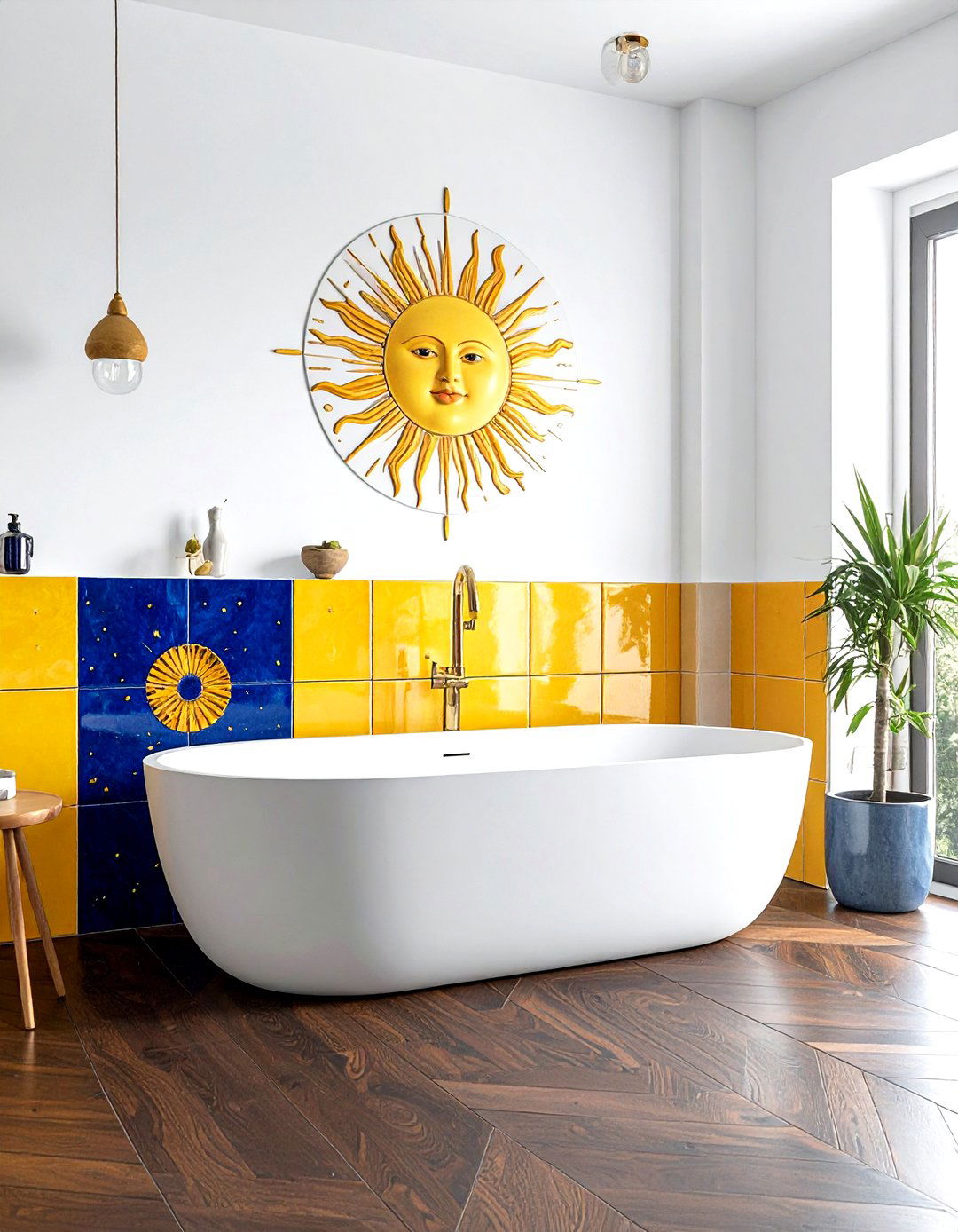 Sun And Moon Mexican Tile - 30 Mexican tile bathroom ideas