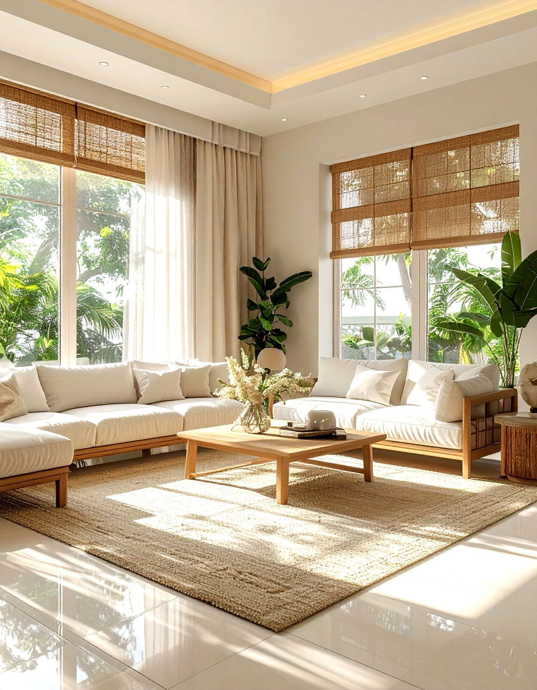 Sun Drenched Cream Living Room - 30 bohemian cream living room ideas