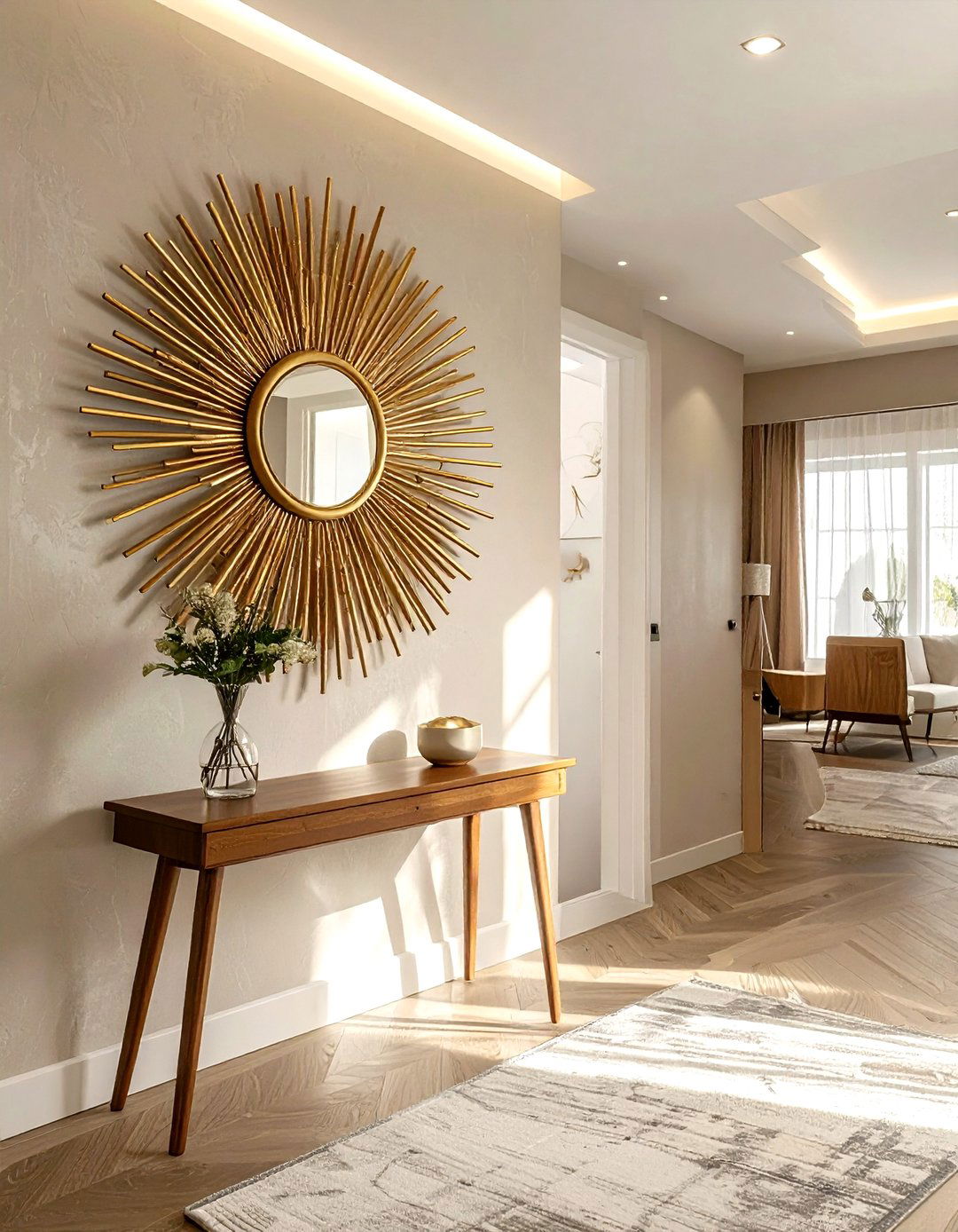 Sunburst Accent Mirror - 30 mirror decor ideas