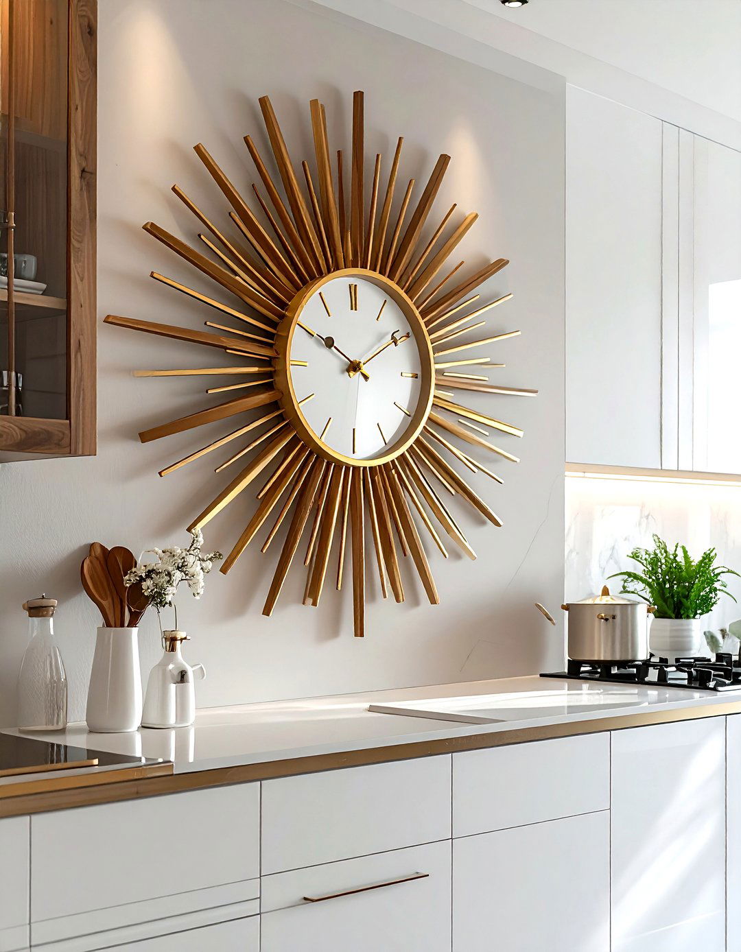 Sunburst Clock - 30 Hollywood regency decor ideas