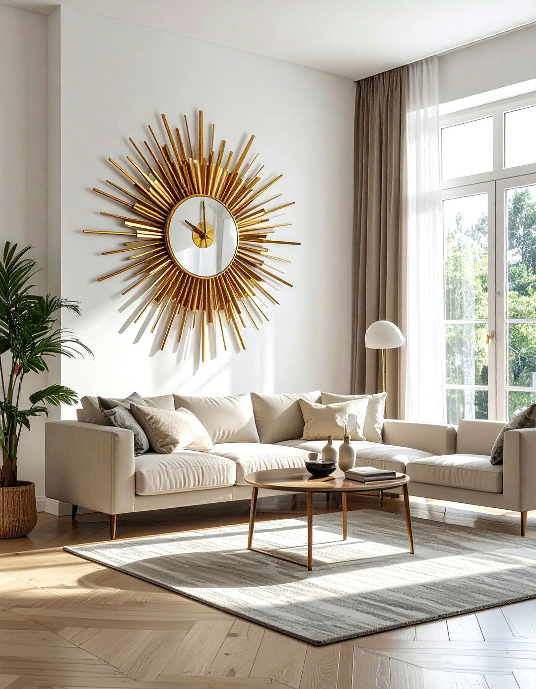 Sunburst Large Wall Clock - 30 oversized clock ideas