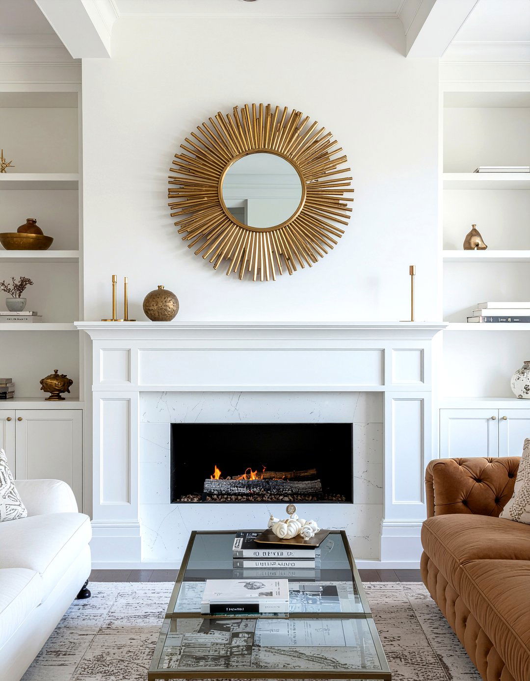 Sunburst Mirror - 30 retro living room ideas