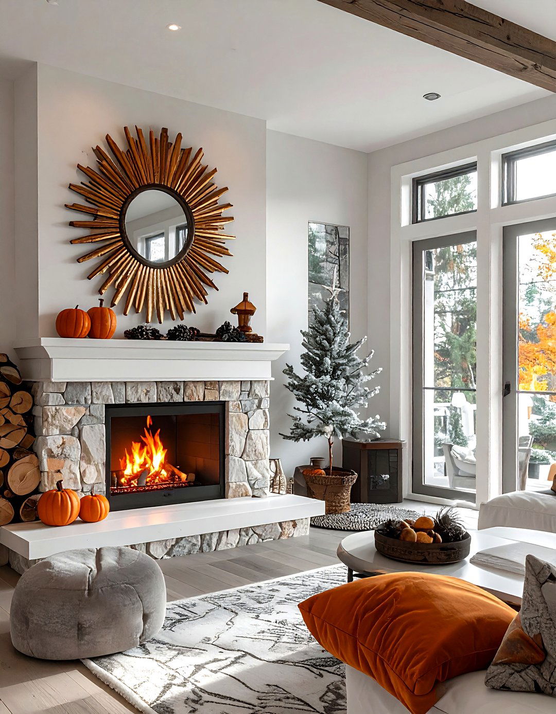 Sunburst Mirror Over Fireplace - 30 sunburst mirror ideas