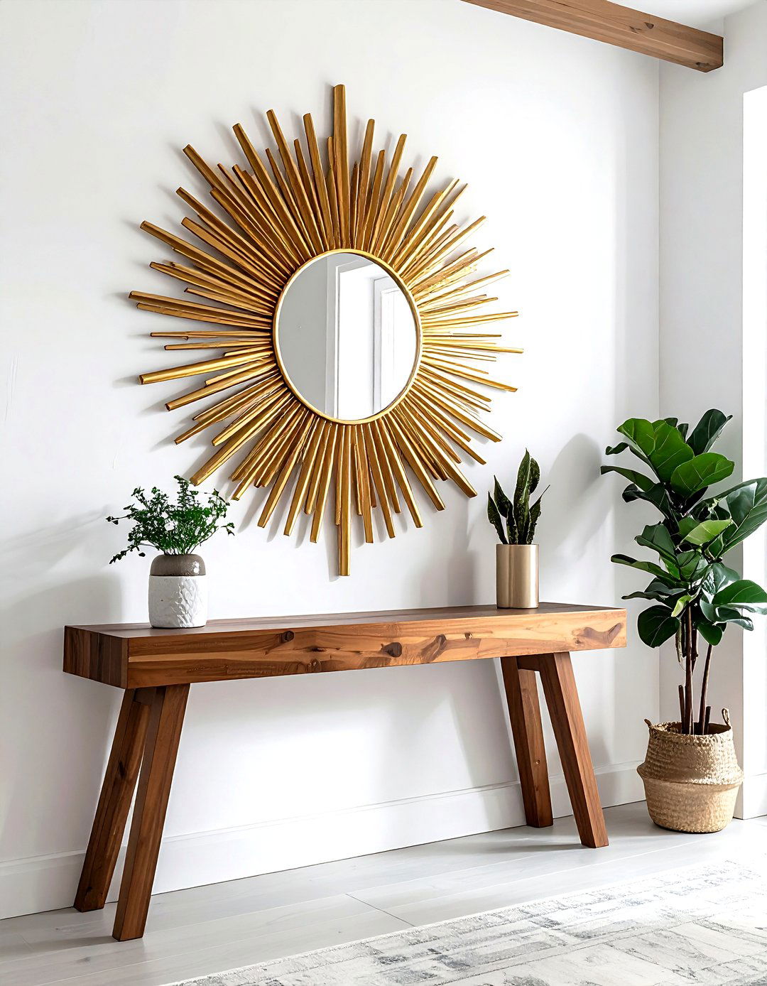 Sunburst Wall Mirror - 30 bohemian home decor ideas