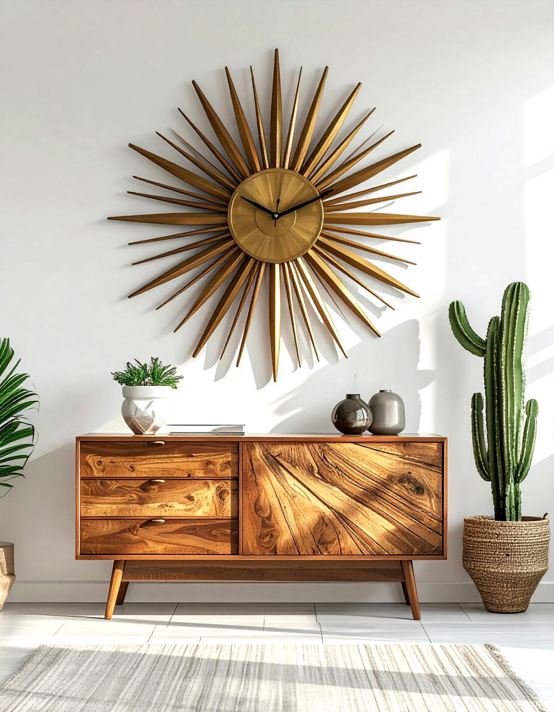 Sunburst clock - 30 retro home decor ideas