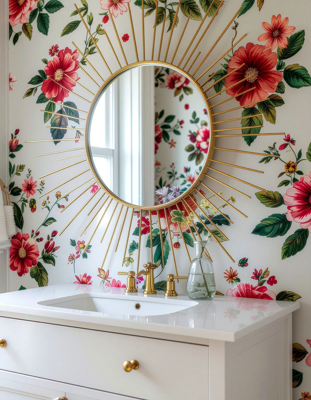 Sunburst decorative bathroom mirror - 30 bathroom mirror statement ideas