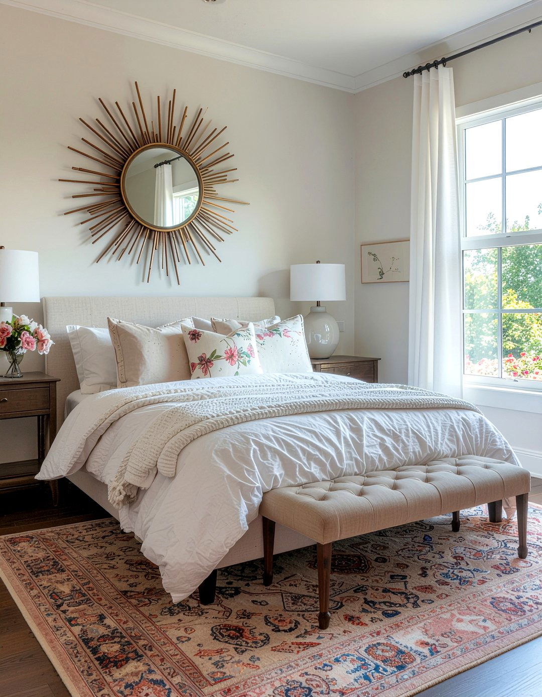 Sunburst mirror with petals - 30 bedroom sunburst mirrors