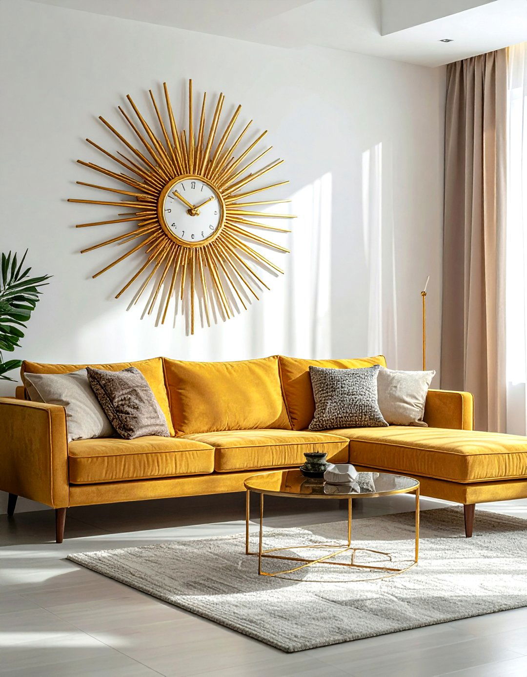 Sunburst wall clock - 30 wall clock ideas