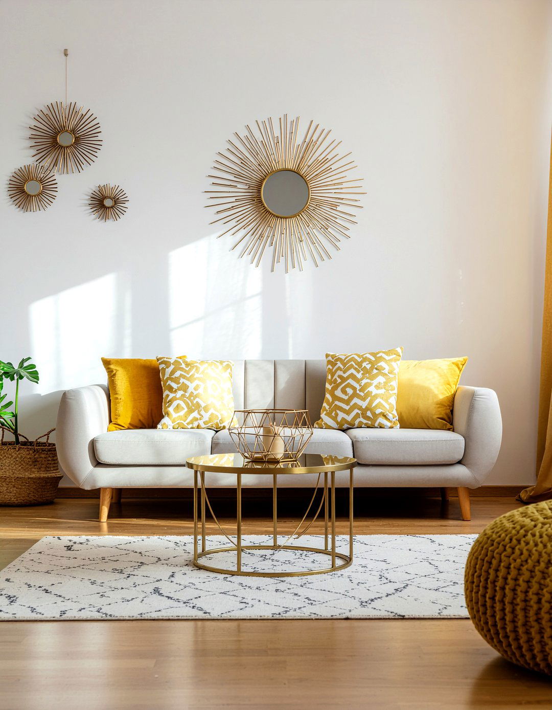 Sunburst wall stencil - 30 living room wall stencils