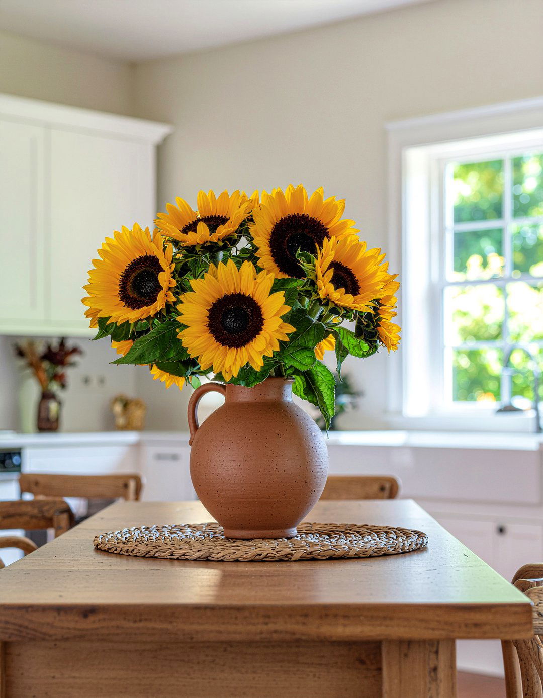 Sunflowers in ceramic - 30 living room flower arrangements