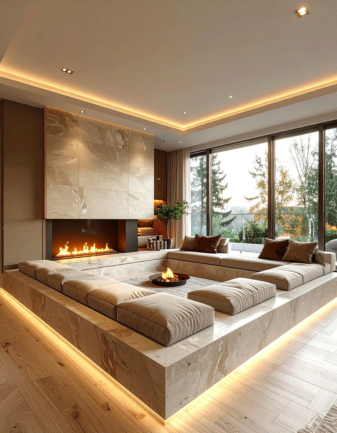 Sunken Floor Plan - 30 living room redesign ideas