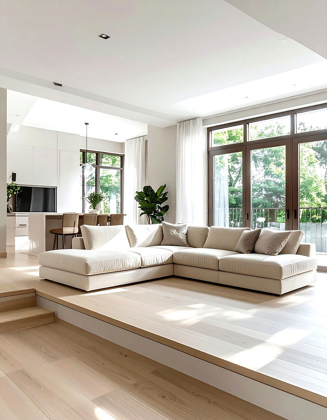 Sunken Living Room - 30 living room transition ideas