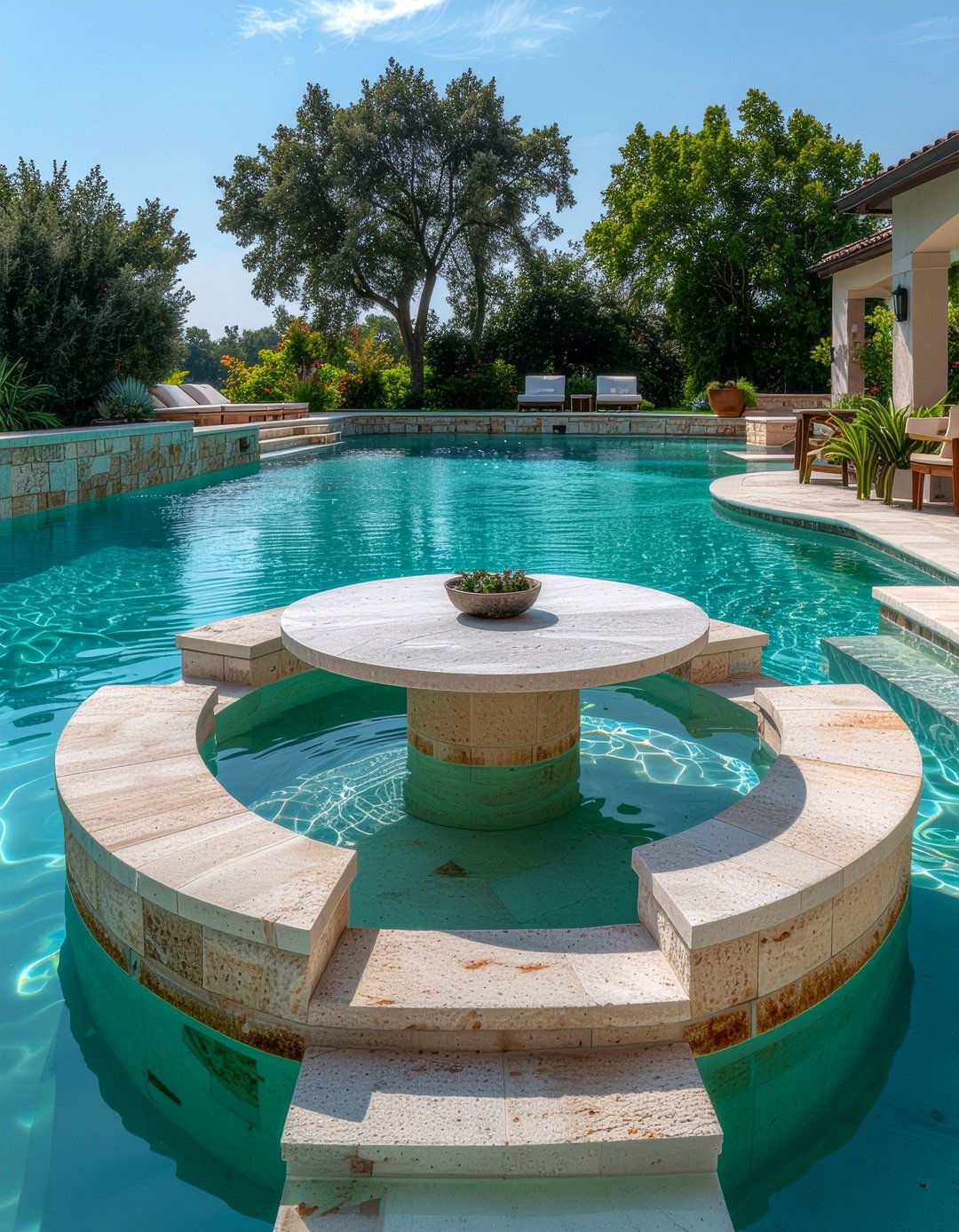 Sunken Pool Dining - 30 poolside dining ideas