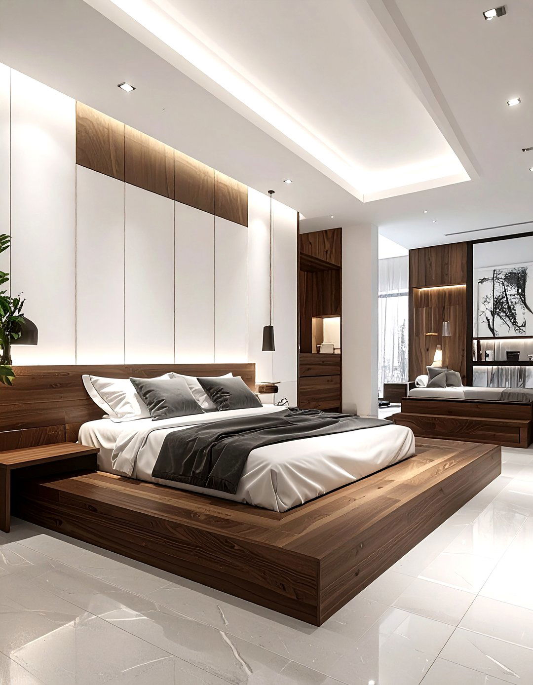 Sunken bedroom floor - 30 open concept bedroom ideas