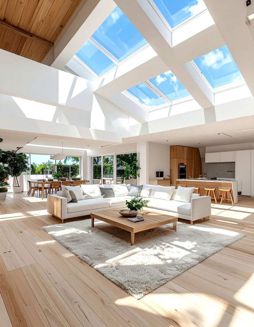 Sunlit open plan living - 30 living room kitchen combo ideas