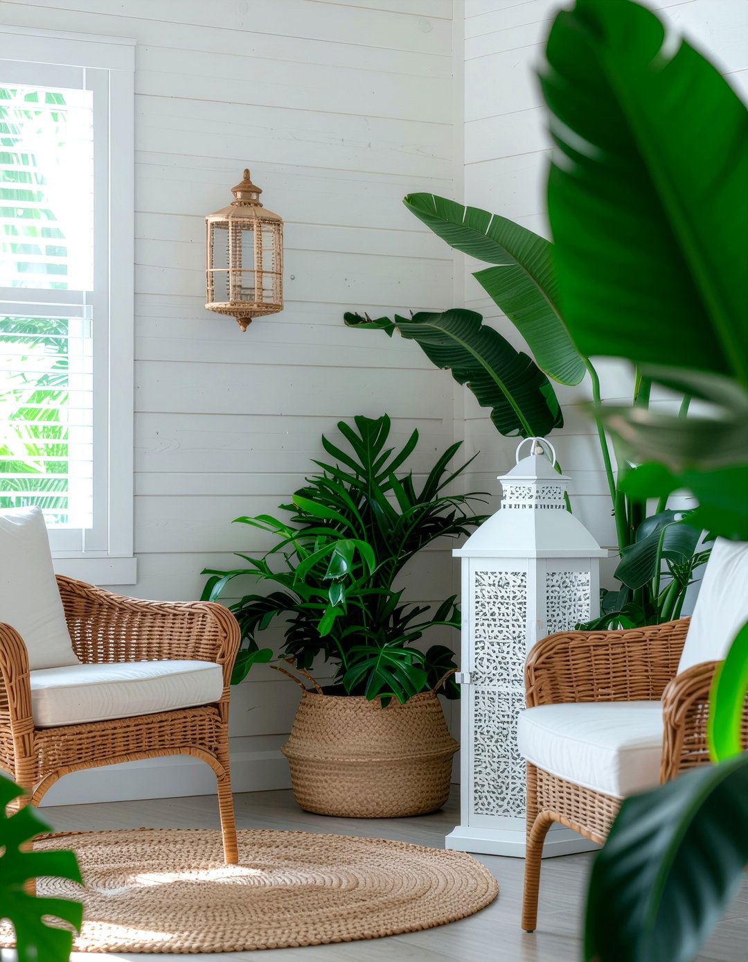 Sunroom Corner Lantern - 30 lantern decor ideas