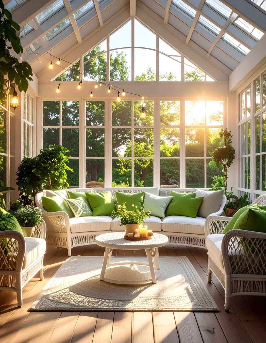 Sunroom Relaxing Light - 30 string light ideas